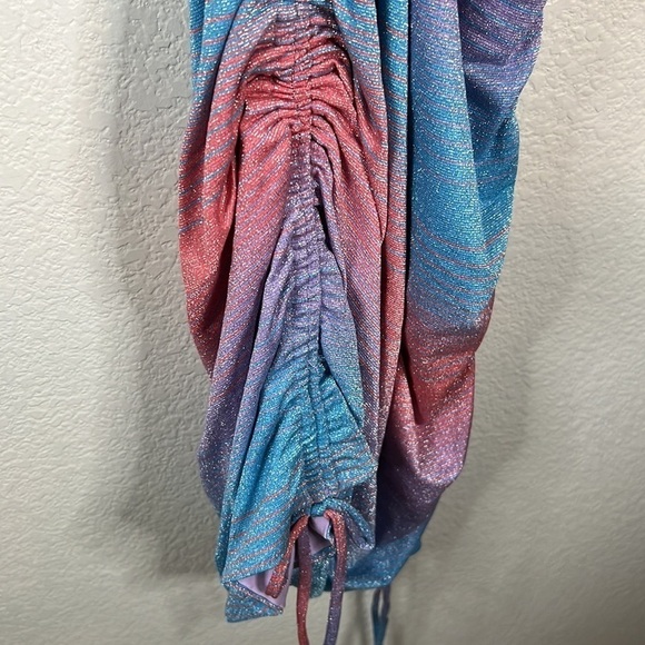 Le Superbe Baccara Ruched Metallic Striped Tank Dress Size S - Picture 8 of 11